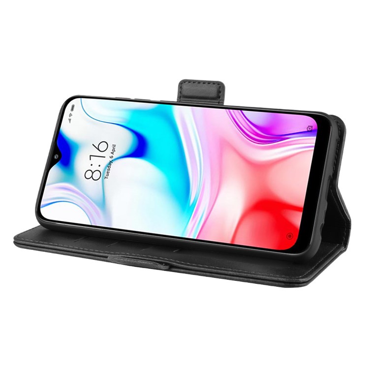 Magnet Adsorption PU Leather Stylish Case for Xiaomi Redmi 8 - Black-6