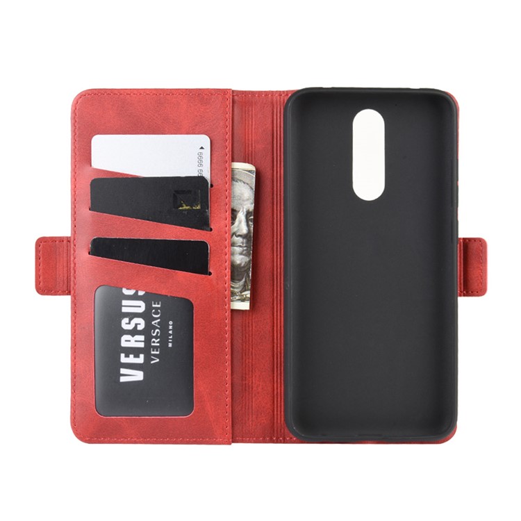 Magnet Adsorption PU Leather Stylish Case for Xiaomi Redmi 8 - Red-4