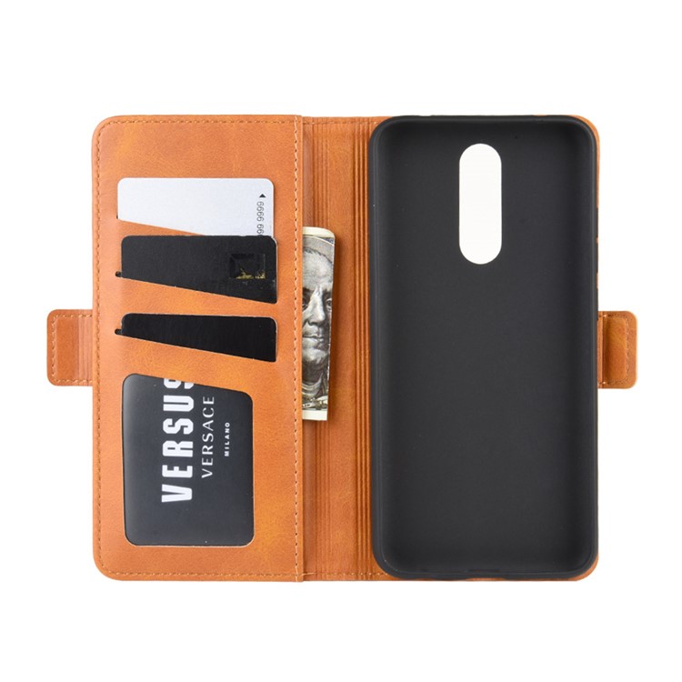 Magnet Adsorption PU Leather Stylish Case for Xiaomi Redmi 8 - Brown-3