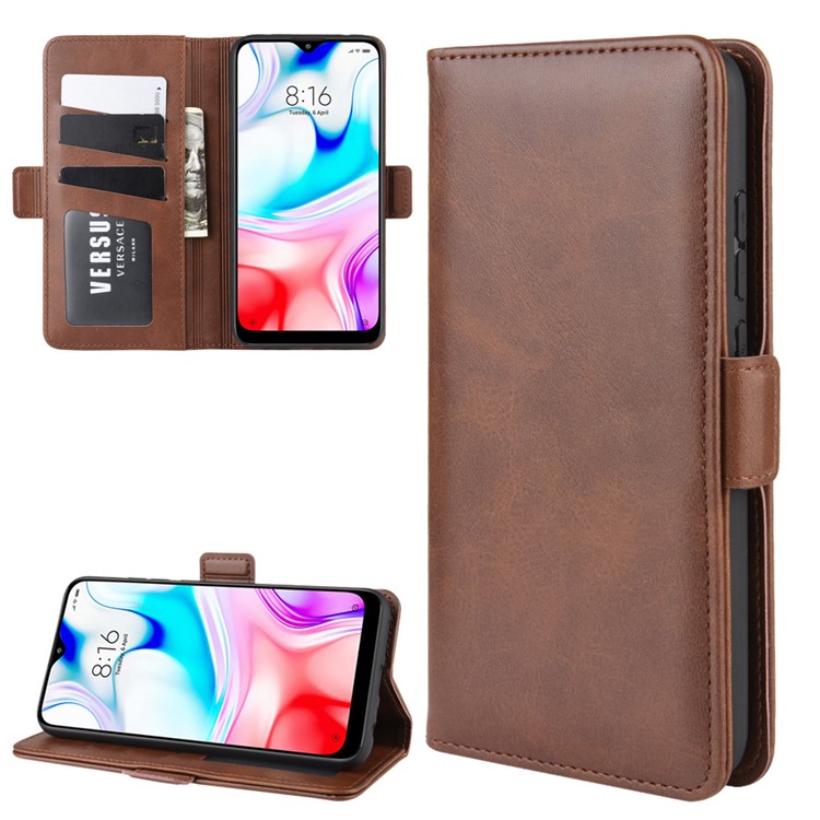 Magnet Adsorption PU Leather Stylish Case for Xiaomi Redmi 8 - Coffee-2