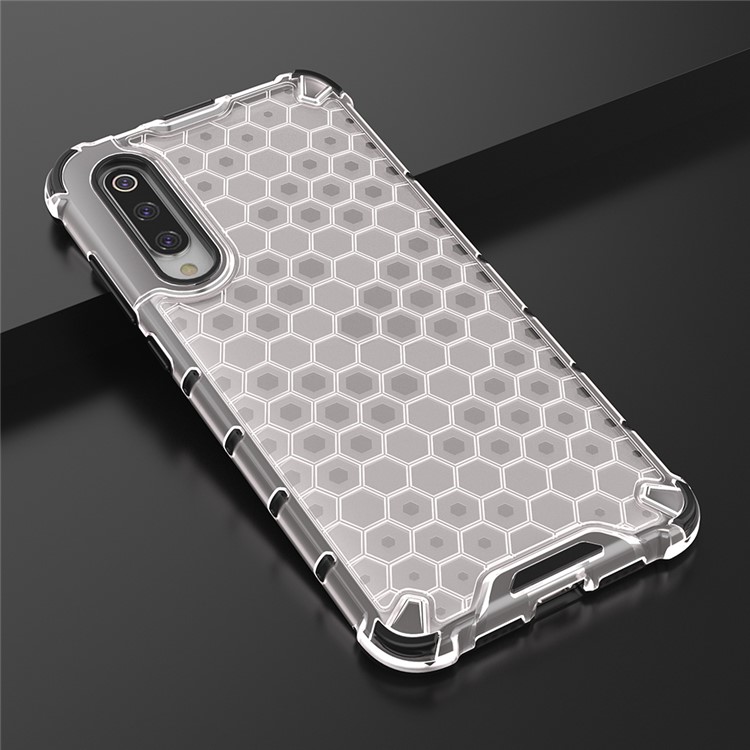 Honeycomb Pattern Shock-proof TPU + PC Hybrid Case for Xiaomi Mi 9 Pro - White-10