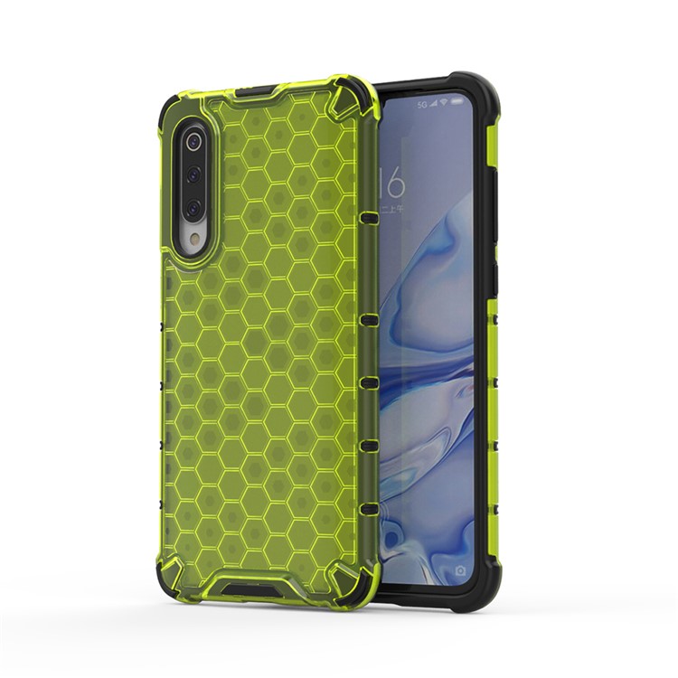 Honeycomb Pattern Shock-proof TPU + PC Hybrid Case for Xiaomi Mi 9 Pro - Green-1