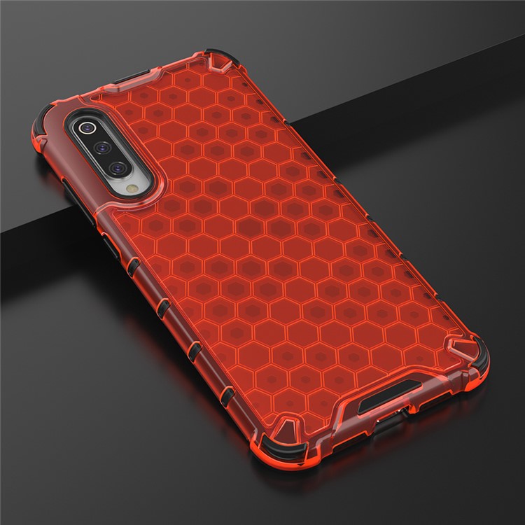 Honeycomb Pattern Shock-proof TPU + PC Hybrid Case for Xiaomi Mi 9 Pro - Red-4