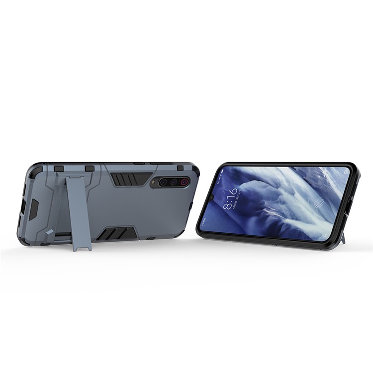 PC + TPU Cool Case Con Cavalletto Per Xiaomi Mi 9 Pro - Blu Scuro