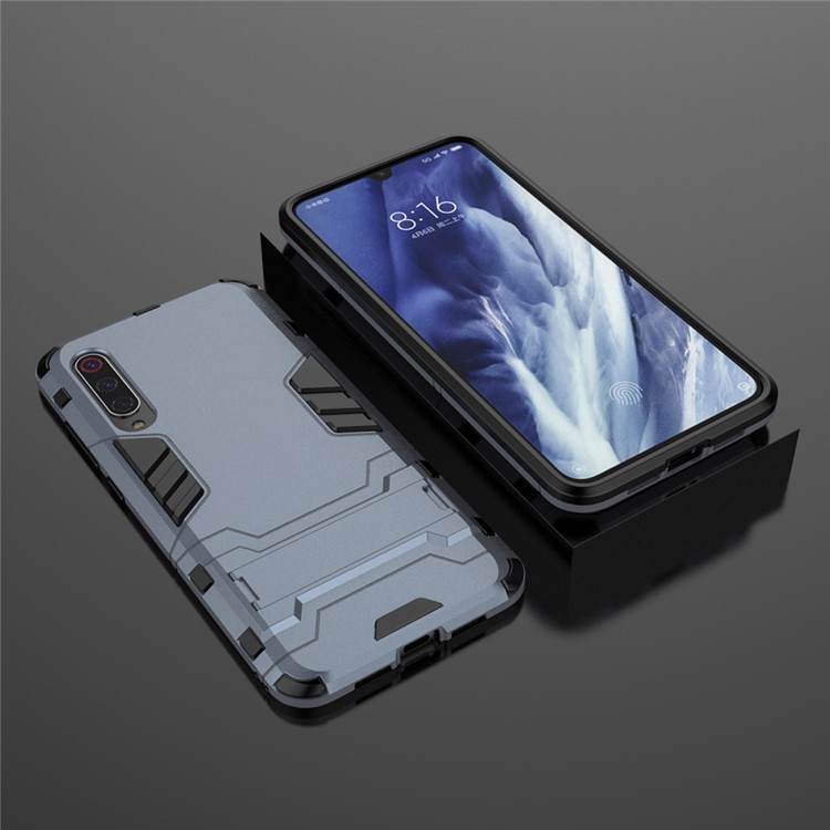 PC + TPU Cool Case Com Kickstand Para Xiaomi Mi 9 Pro - Azul Escuro