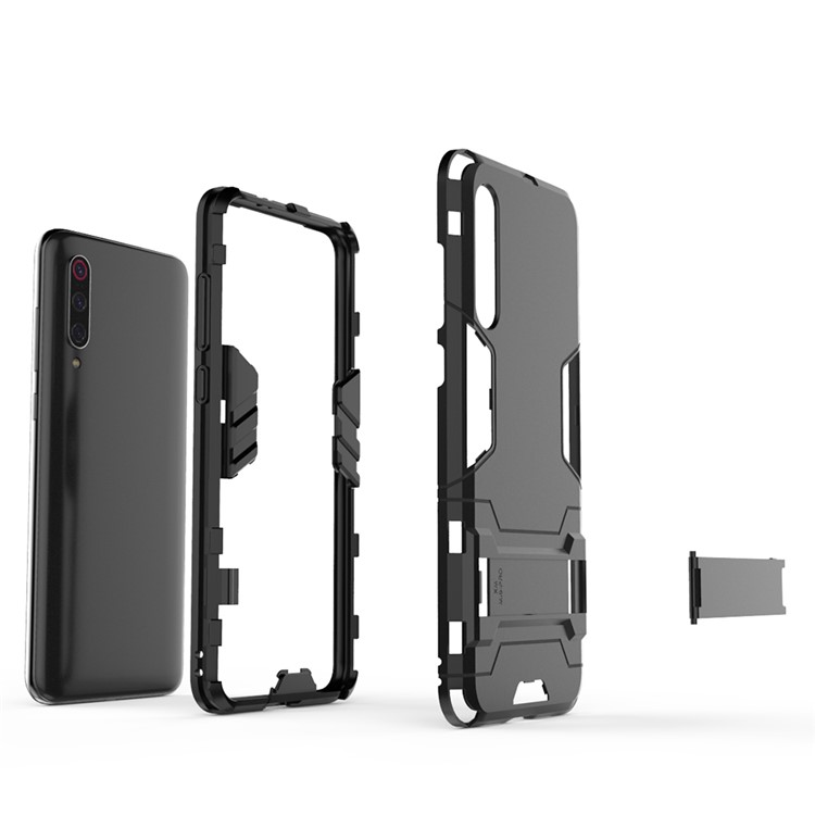 PC + TPU Cool Case Mit Kickstand Für Xiaomi Mi 9 Pro - Schwarz