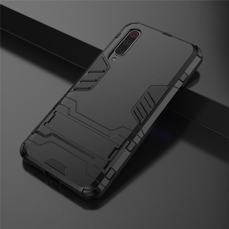 PC + TPU Cool Case Mit Kickstand Für Xiaomi Mi 9 Pro - Schwarz