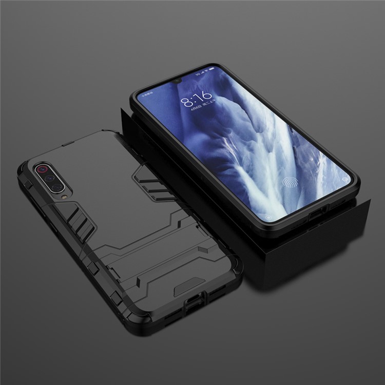 PC + TPU Cool Case Mit Kickstand Für Xiaomi Mi 9 Pro - Schwarz