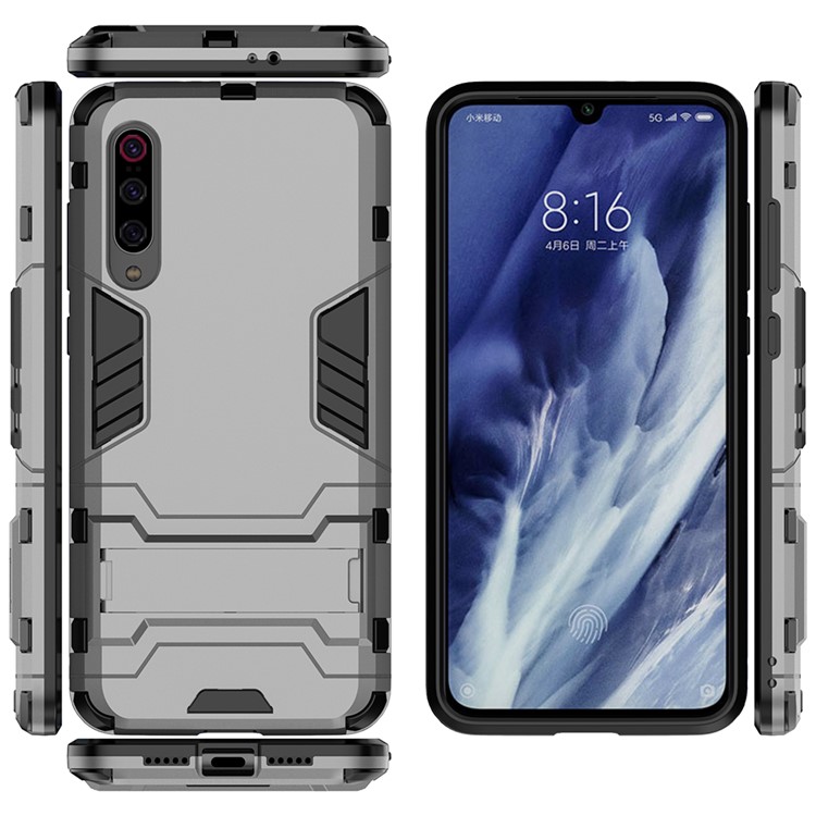 PC + TPU Cool Case with Kickstand for Xiaomi Mi 9 Pro - Grey-3
