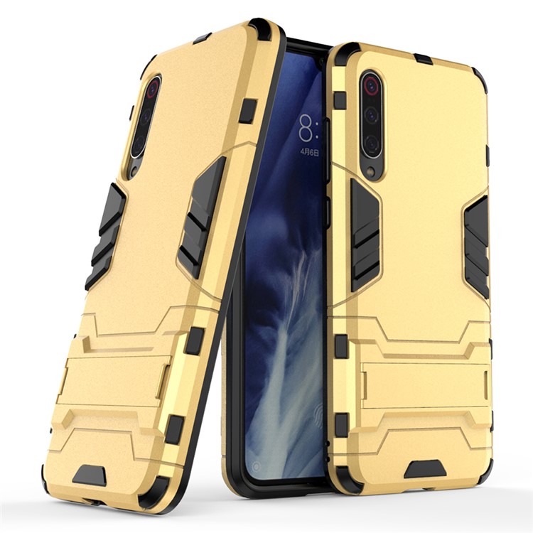 PC + TPU Cool Case with Kickstand for Xiaomi Mi 9 Pro - Gold-1