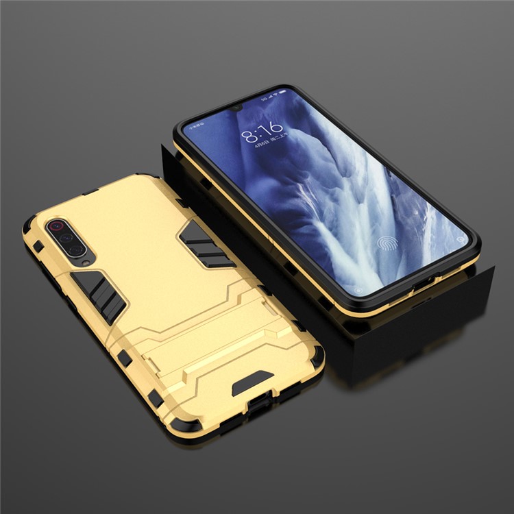 PC + TPU Cool Case with Kickstand for Xiaomi Mi 9 Pro - Gold-5