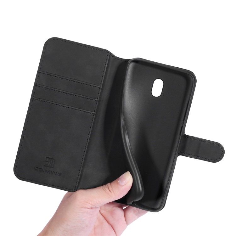 DG.MING Retro Style Wallet Stylish Leather Stand Case for Xiaomi Redmi 8A - Black-5