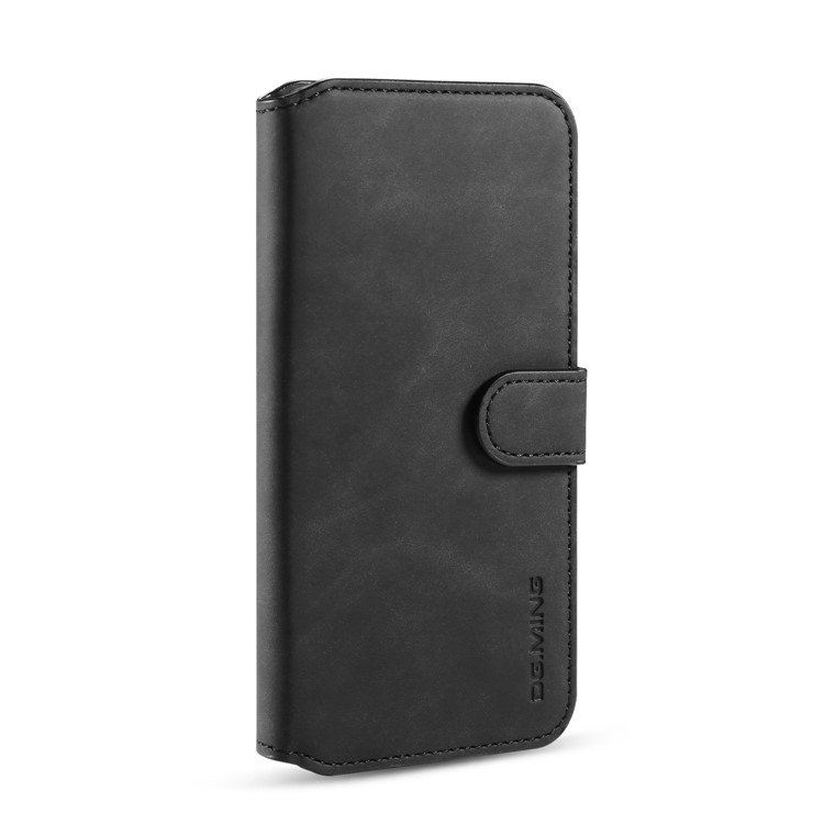 DG.MING Retro Style Wallet Stylish Leather Stand Case for Xiaomi Redmi 8A - Black-6
