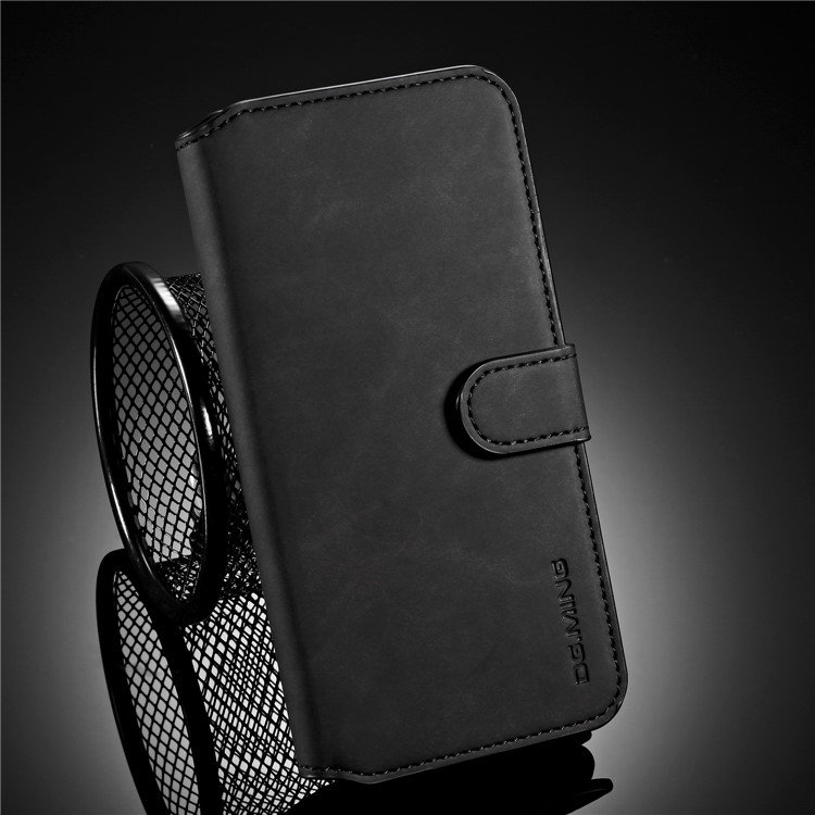DG.MING Retro Style Wallet Stylish Leather Stand Case for Xiaomi Redmi 8A - Black-8