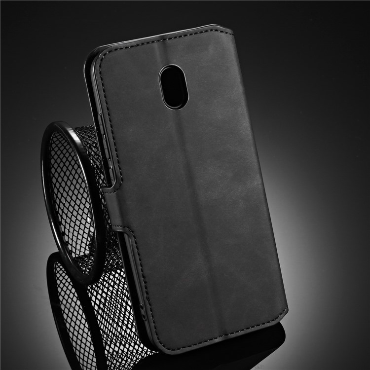 DG.MING Retro Style Wallet Stylish Leather Stand Case for Xiaomi Redmi 8A - Black-9
