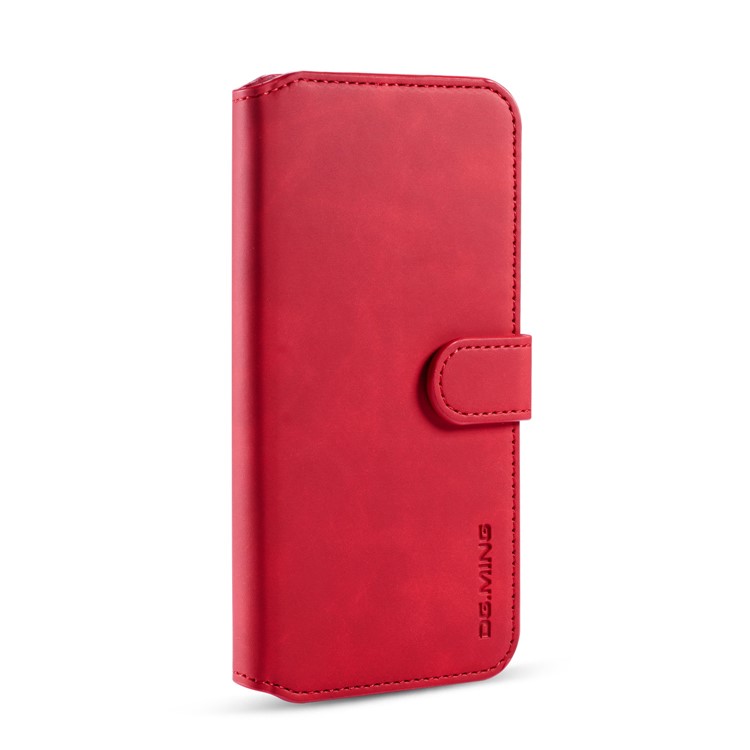 DG.MING Retro Style Wallet Stylish Leather Stand Case for Xiaomi Redmi 8A - Red-2