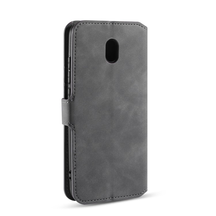 DG.MING Retro Style Wallet Stylish Leather Stand Case for Xiaomi Redmi 8A - Grey-3