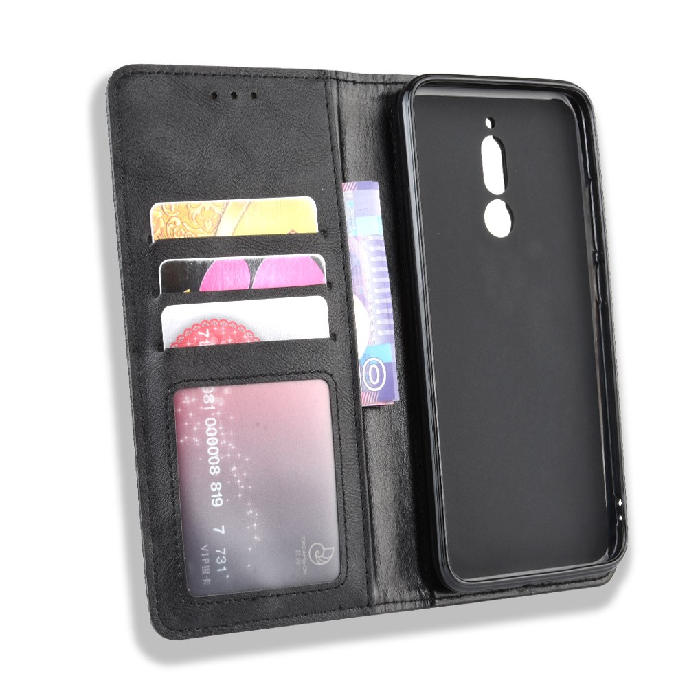 Retro Auto-absorção De Couro Case Shell Para Xiaomi Redmi 8 - Preto