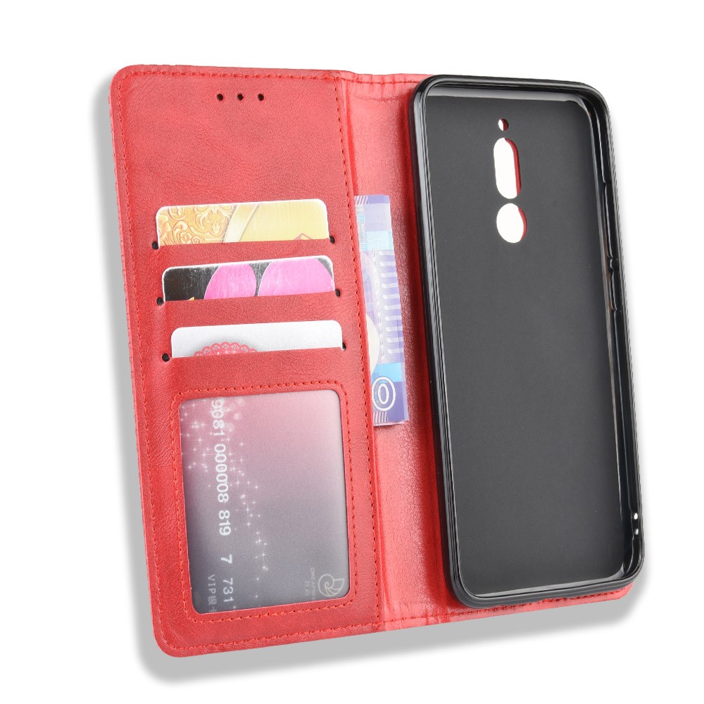 Retro Auto-absorbed Leather Casing Shell for Xiaomi Redmi 8 - Red-5