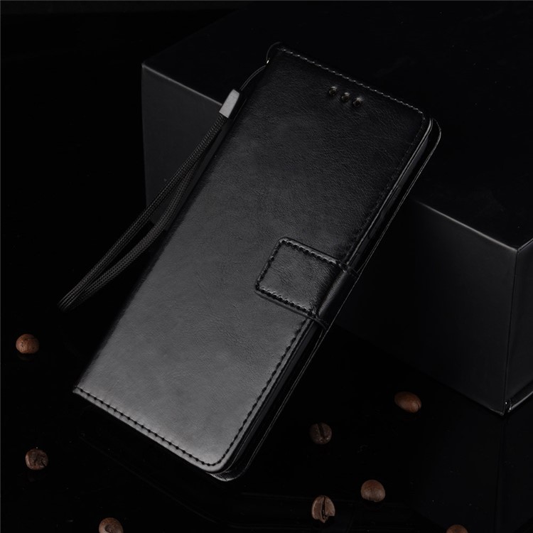 Crazy Horse Texture Leather Wallet Phone Casing for Xiaomi Redmi 8 - Black-9