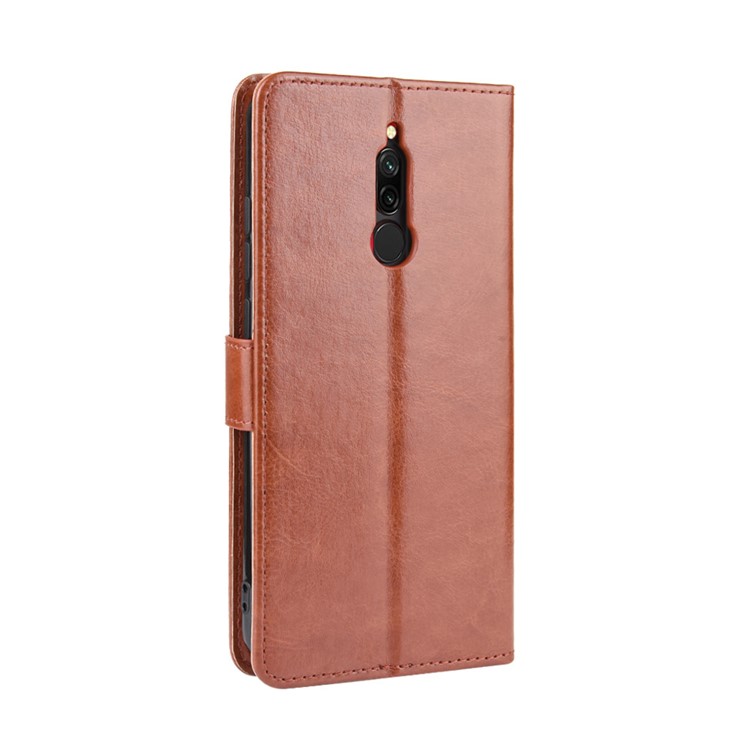 Crazy Horse Texture Leather Wallet Phone Casing for Xiaomi Redmi 8 - Brown-4