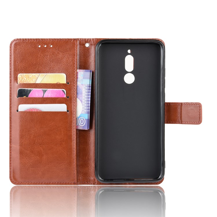 Crazy Horse Texture Leather Wallet Phone Casing for Xiaomi Redmi 8 - Brown-5