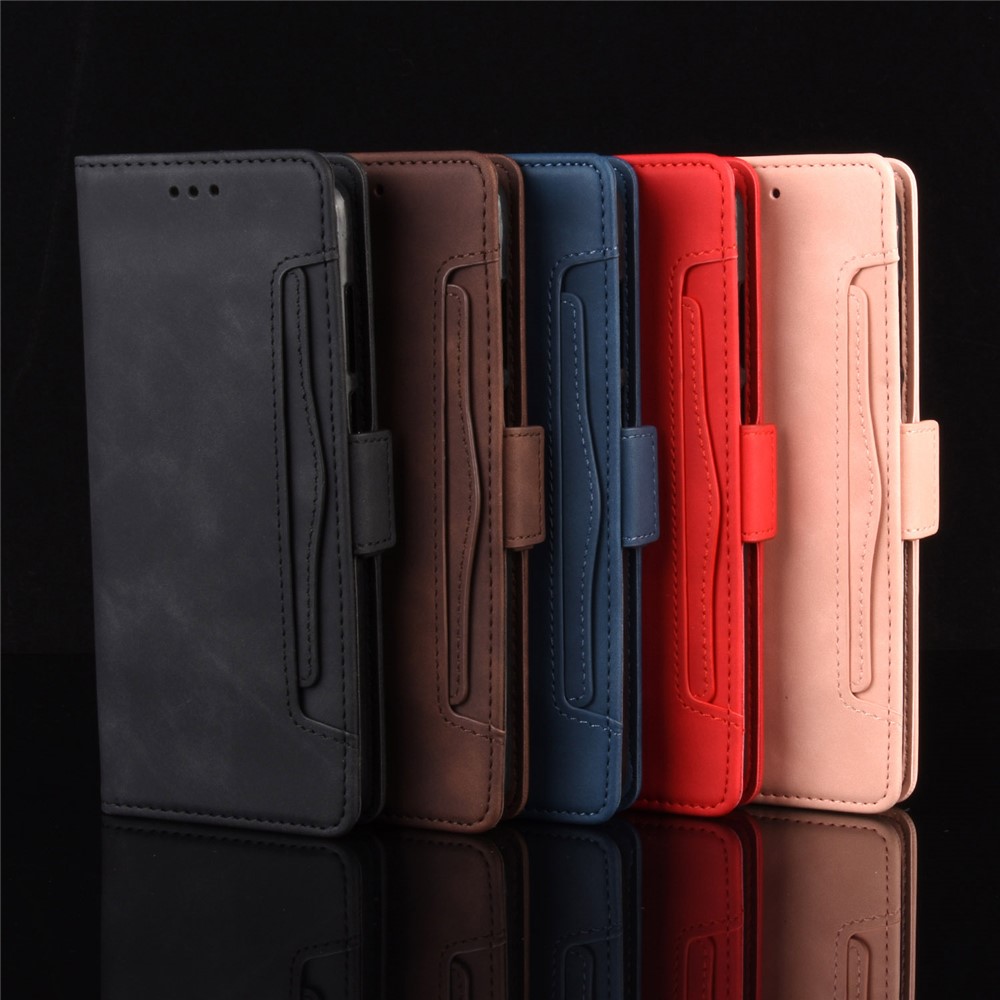 Brieftasche Stand Leder Schutzhülle Mit Mehreren Kartenschlitzen Für Xiaomi Redmi 8 - Schwarz-13