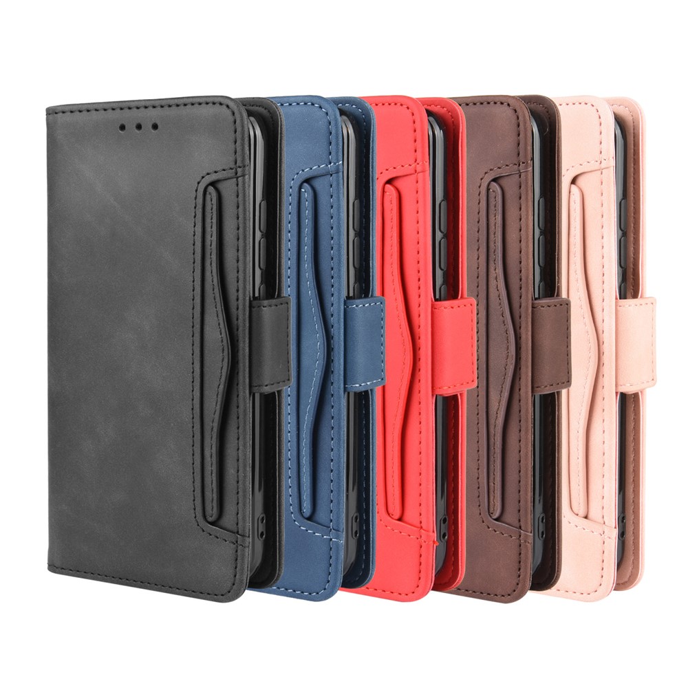 Caja de Teléfono Protector de Cuero de Billetera Con Múltiples Ranuras Para Tarjetas Para Xiaomi Redmi 8 - Negro