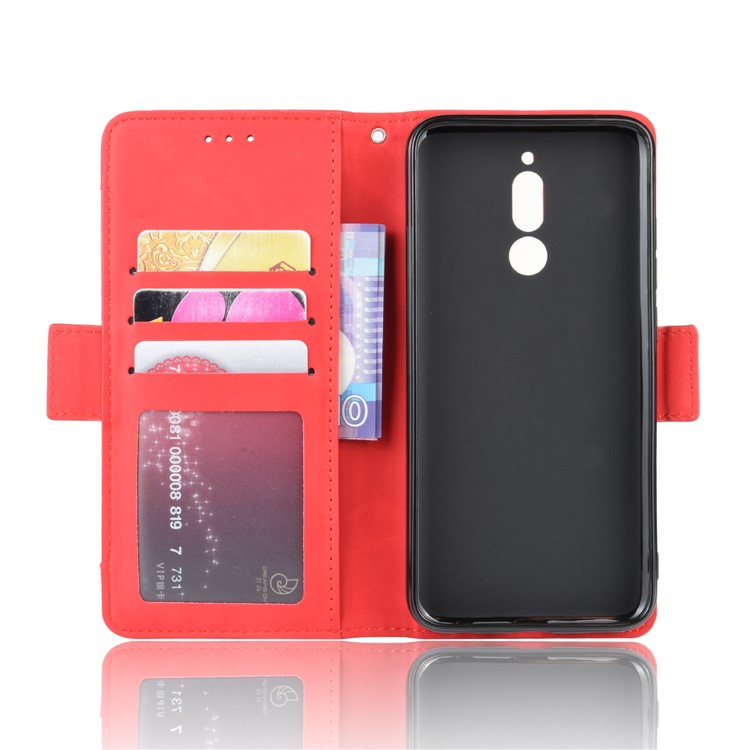 Wallet Stand Leather Protective Phone Case with Multiple Card Slots for Xiaomi Redmi 8 - Red-6