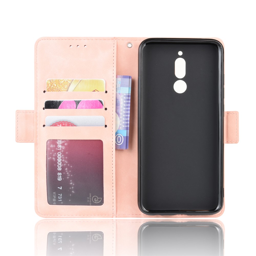 Wallet Stand Leather Protective Phone Case with Multiple Card Slots for Xiaomi Redmi 8 - Pink-6