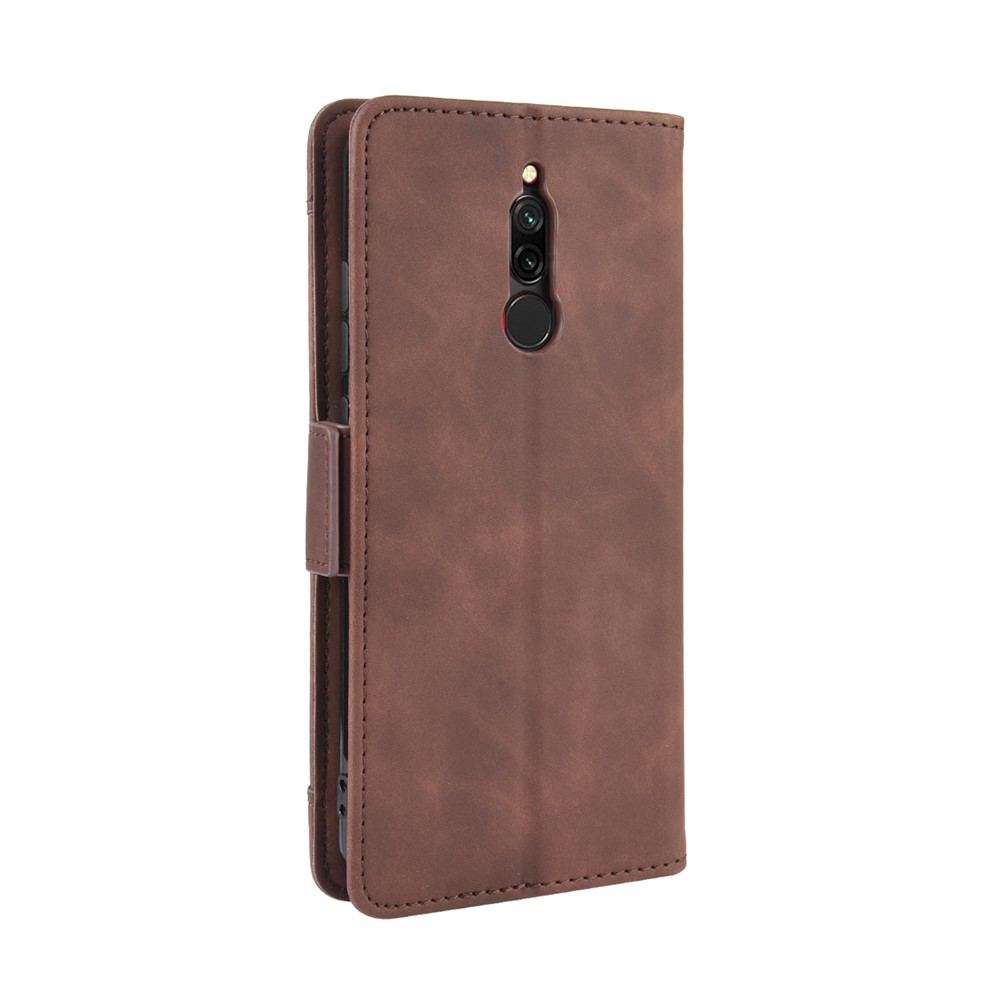 Wallet Stand Leather Protective Phone Case with Multiple Card Slots for Xiaomi Redmi 8 - Brown-5