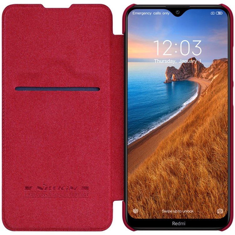 NILLKIN Qin Series Leather Card Holder Case for Xiaomi Redmi 8 - Red-3