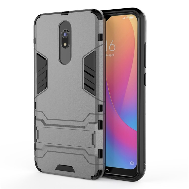 2-in-1 Plastic + TPU Phone Shell with Kickstand for Xiaomi Redmi 8A - Grey-2