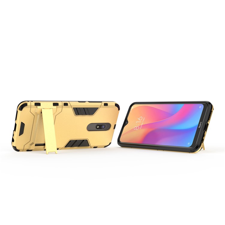 2-in-1 Plastic + TPU Phone Shell with Kickstand for Xiaomi Redmi 8A - Yellow-3