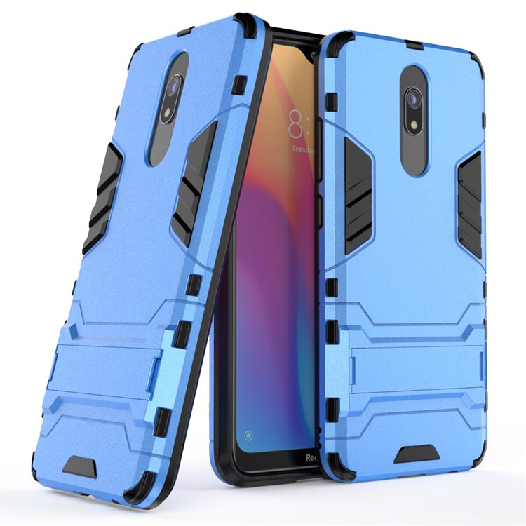 2-in-1 Plastic + TPU Phone Shell with Kickstand for Xiaomi Redmi 8A - Baby Blue-1