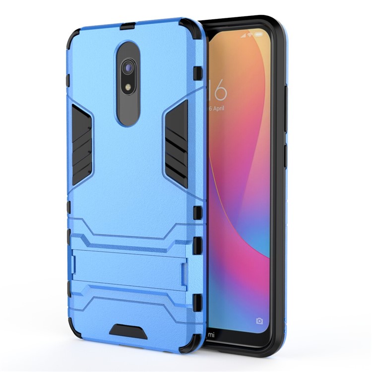 2-in-1 Plastic + TPU Phone Shell with Kickstand for Xiaomi Redmi 8A - Baby Blue-2
