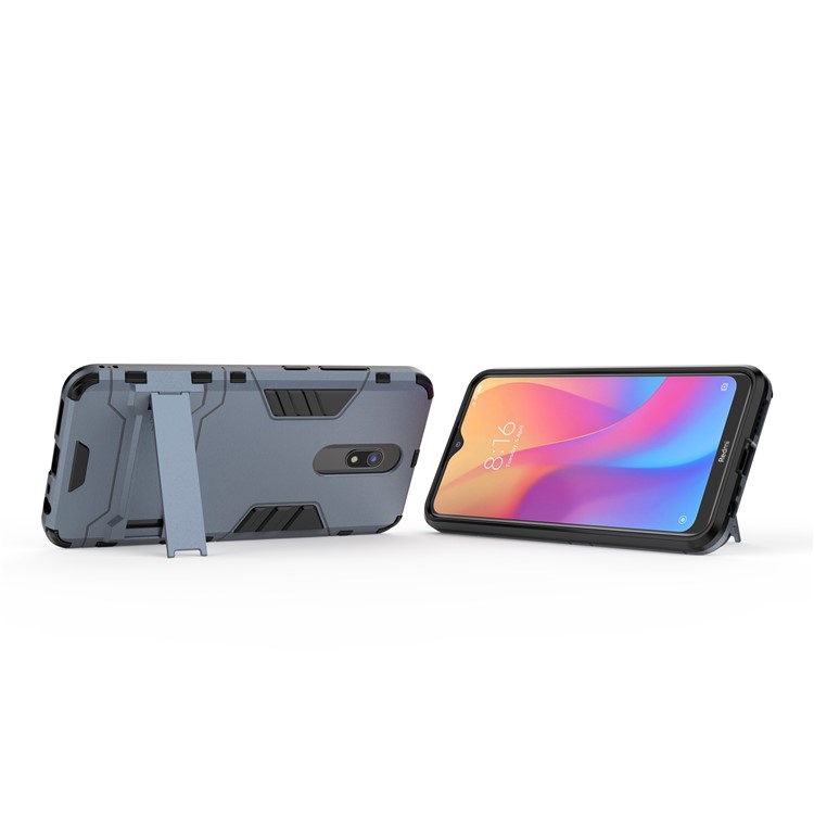 Shell Del Telefono in Plastica 2 in 1 TPU Con Cavalletto Per Xiaomi Redmi 8A - Blu Scuro