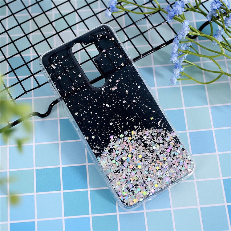 Glitter Sequins Inlaid Style TPU Phone Cover Casing for Xiaomi Redmi Note 8 Pro - Black-1