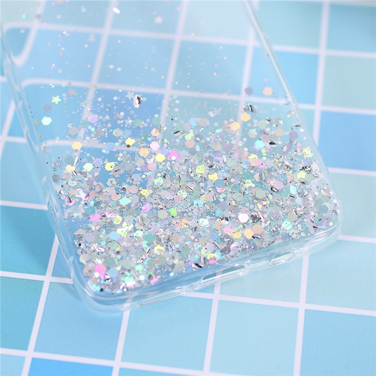 Glitter Sequins Inlaid Style TPU Phone Cover Casing for Xiaomi Redmi Note 8 Pro - Transparent-3