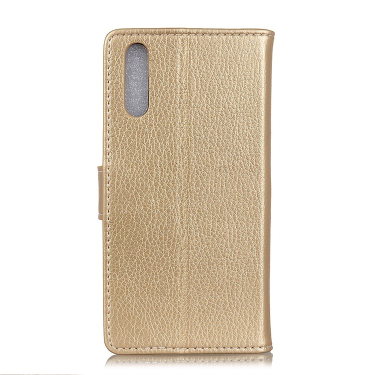 Litchi Skin Leather Wallet Case for Xiaomi Mi 9 Pro 5G / Mi 9 Pro - Gold-3