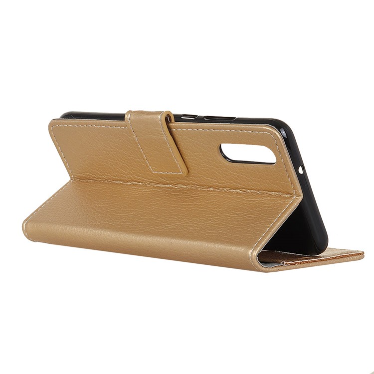 Litchi Skin Leather Wallet Case for Xiaomi Mi 9 Pro 5G / Mi 9 Pro - Gold-4