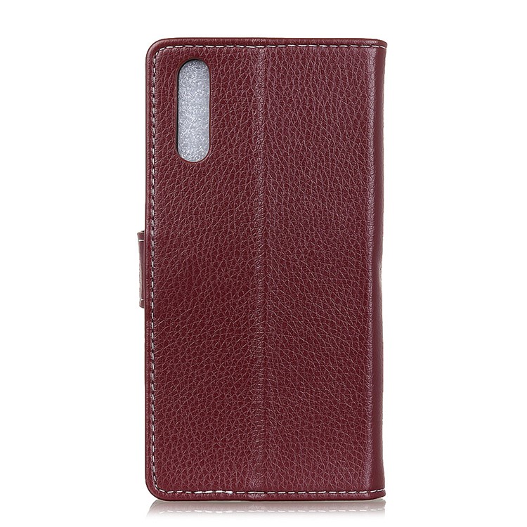 Litchi Skin Leather Wallet Case for Xiaomi Mi 9 Pro 5G / Mi 9 Pro - Brown-3