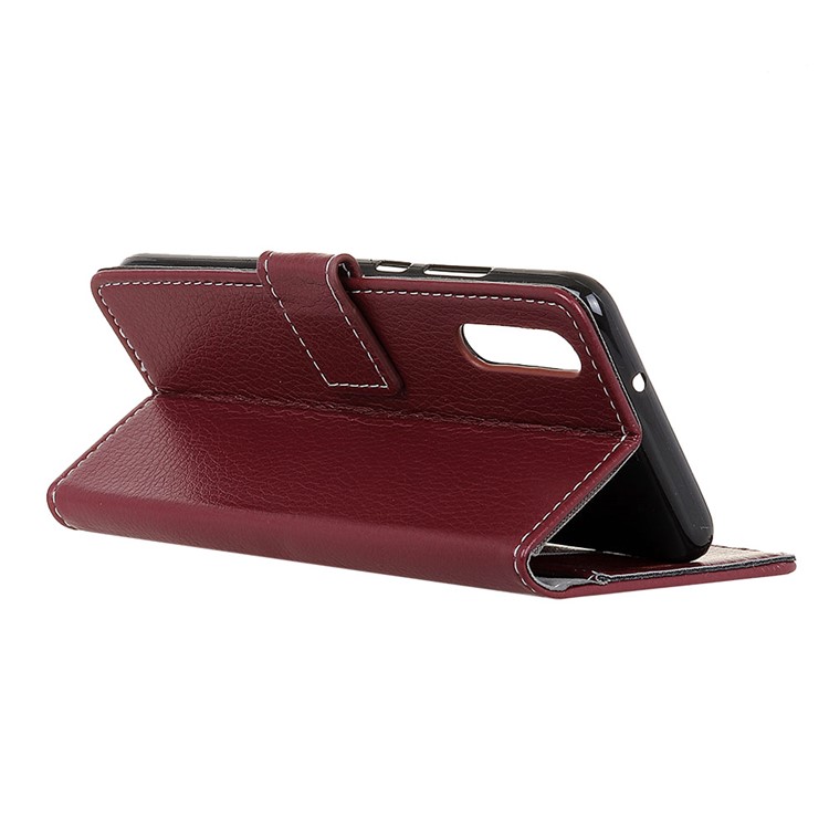 Litchi Skin Leather Wallet Case for Xiaomi Mi 9 Pro 5G / Mi 9 Pro - Brown-4