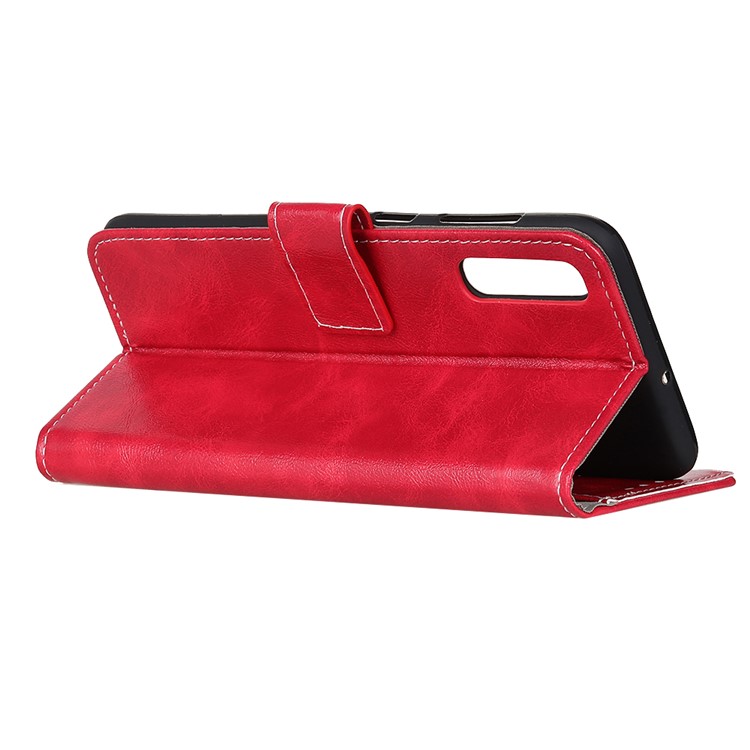 Crazy Horse Leather Wallet Stand Case for Xiaomi Mi 9 Pro 5G / Mi 9 Pro - Red-4