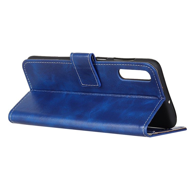 Crazy Horse Leather Wallet Stand Case for Xiaomi Mi 9 Pro 5G / Mi 9 Pro - Blue-4