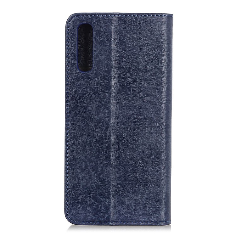 Caso Portafogli In Pelle Di Auto-assorbito Cavallo Pazzo Tessitura Diviso Per Xiaomi MI 9 Pro 5G / Mi 9 Pro - Blu-3