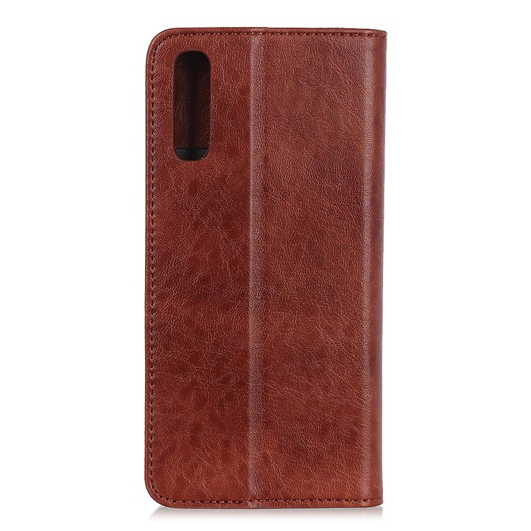 Auto-absorbed Crazy Horse Texture Split Leather Wallet Case for Xiaomi Mi 9 Pro 5G / Mi 9 Pro - Brown-3