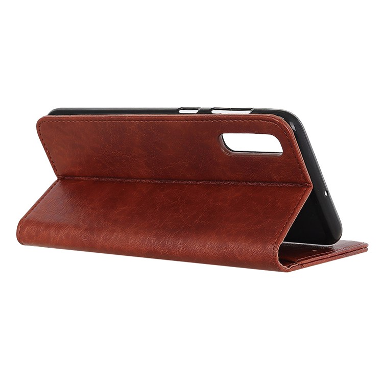 Auto-absorbed Crazy Horse Texture Split Leather Wallet Case for Xiaomi Mi 9 Pro 5G / Mi 9 Pro - Brown-4