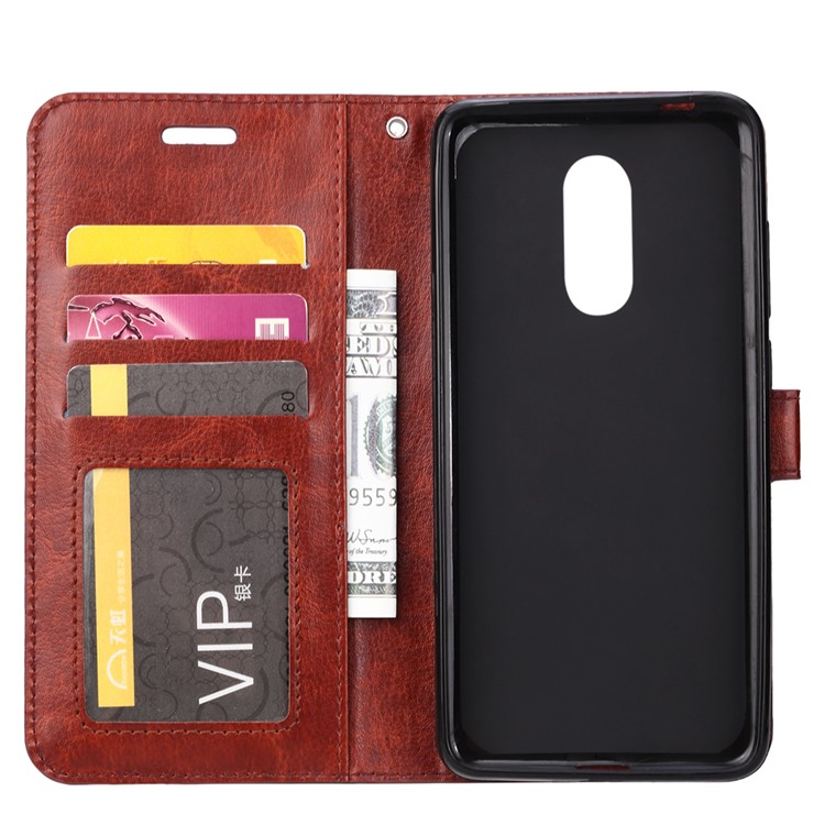 Crazy Horse Wallet Leather Phone Case Cover for Xiaomi Redmi 8 - Brown-4