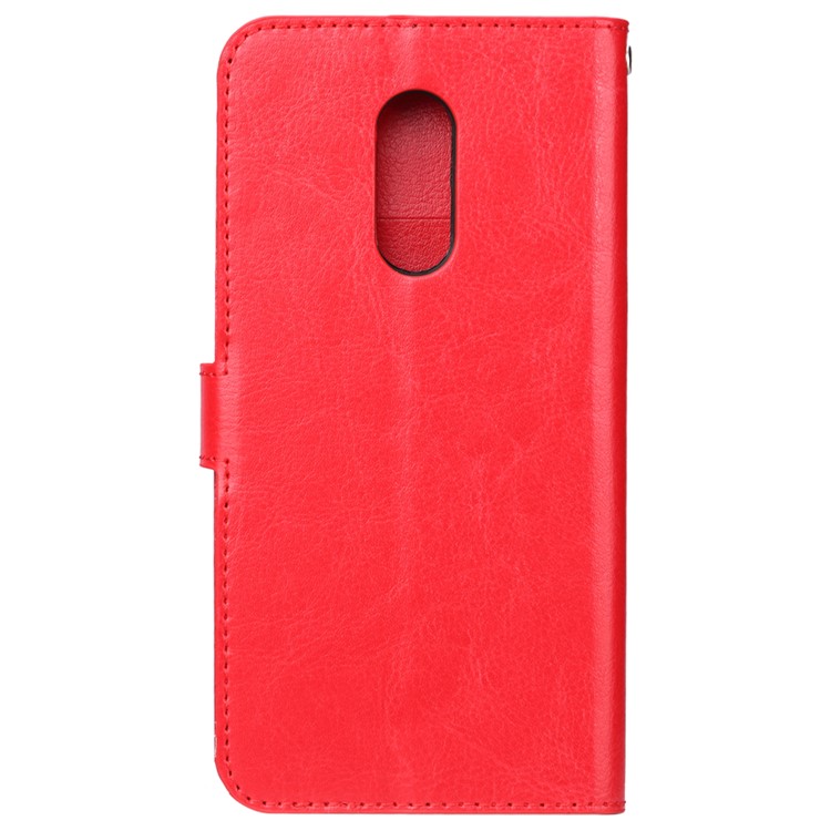 Crazy Horse Wallet Leather Phone Case Cover for Xiaomi Redmi 8 - Red-2